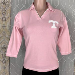Reebok Logo Athletic Womens Pink Tennessee Vounteersl 3/4 Sleeve Shirt S
